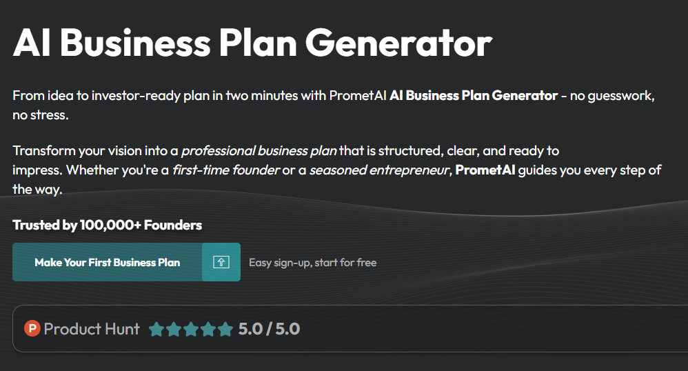 AI tools for business plans