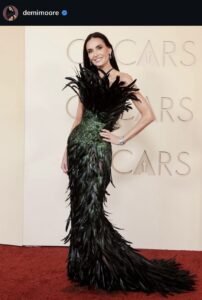 Demi Moore at the 2026 Oscars red carpet