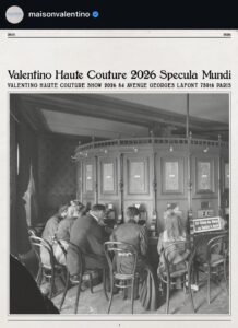 Screenshot of the Valentino maison featuring a Kaiserpanorama on Instagram