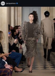 Screenshot of Jacquemus' Instagram post featuring a runway moment of the "Le Palmier" show