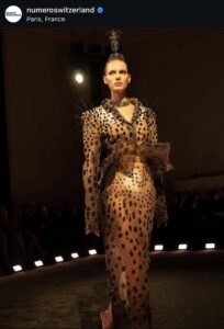 Instagram screenshot of a runway moment from Schiaparelli's couture SS26 show