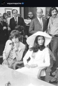 Bianca Jagger's wedding skirt suit