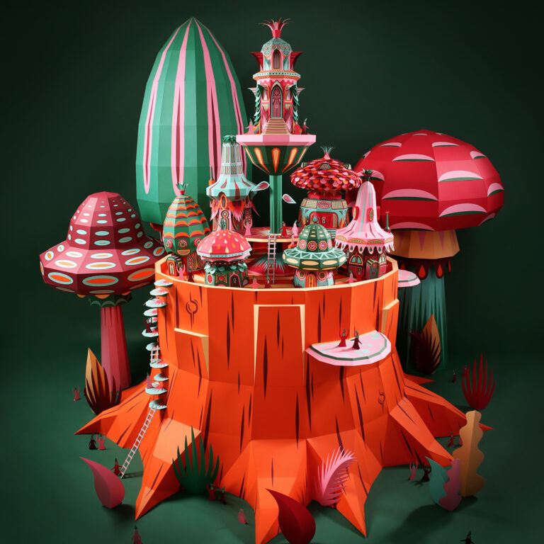 Playful papercraft installations by Zim and Zou 