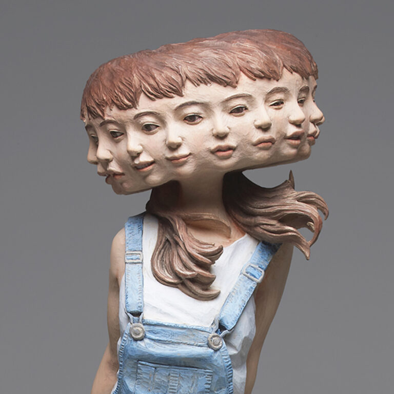 Glitchy wood carvings by Yoshitoshi Kanemaki