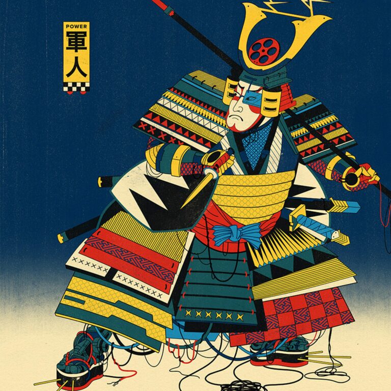 Japanese Woodblock Print Inspired Illustrations by Andrew Archer