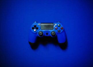 blue sony ps 4 game controller