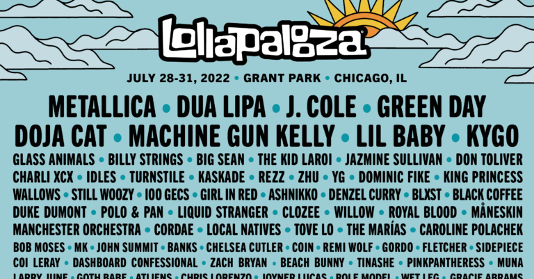 Lollapalooza 2022 Lineup Revealed: Metallica, Dua Lipa, J. Cole, Green Day, and More