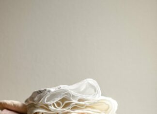 white textile on brown wooden table