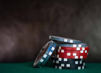 selective focus photo of poker chips