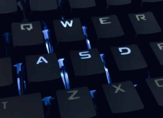 black and white computer keyboard