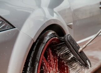 wheel being washed