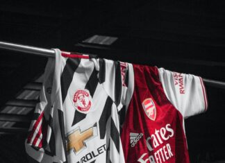 red white and black stripe jersey shirt