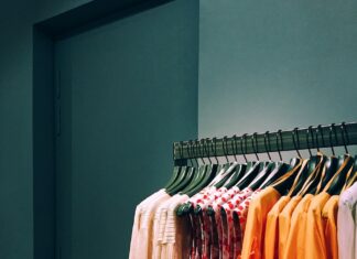 assorted-color shirt lot hang on rack