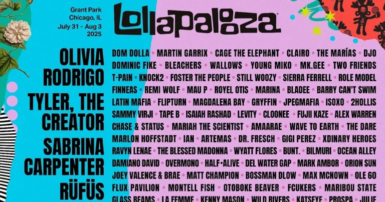 Sabrina Carpenter, Olivia Rodrigo, Tyler, the Creator, and More to Headline Lollapalooza 2025
