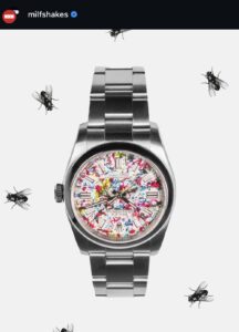 MILFSHAKES' custom "Time Flies" rolex