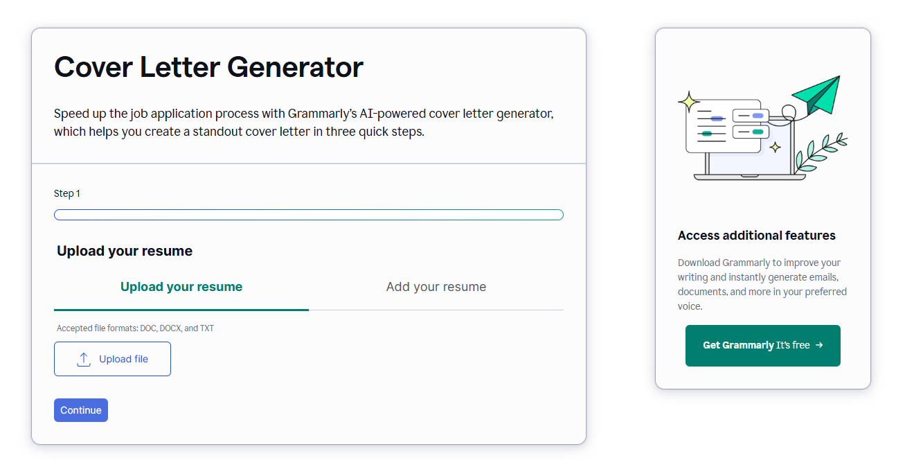 AI tools for writing cover letters
