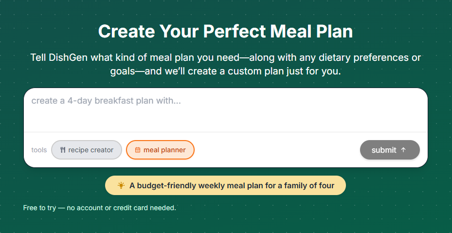 AI Tools for Meal Planning