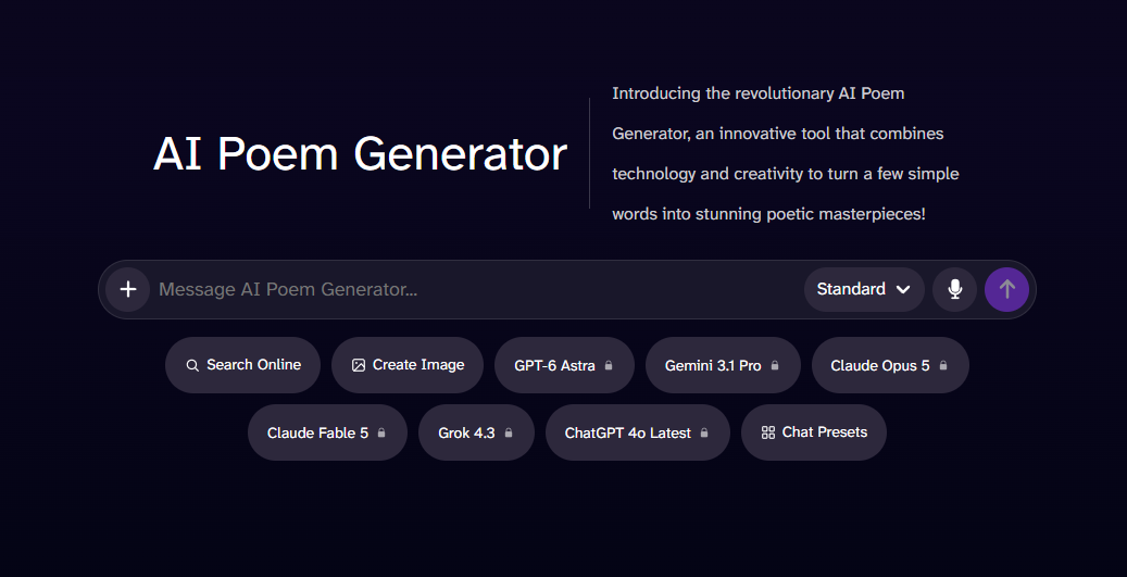 AI tools for writing poetry
