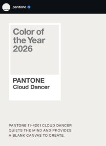 Screenshot of Pantone's Instagram Post of Color Of The Year
