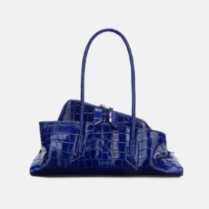 The Attico La Passeggiata Top Handle Bag in Electric Blue on White Background