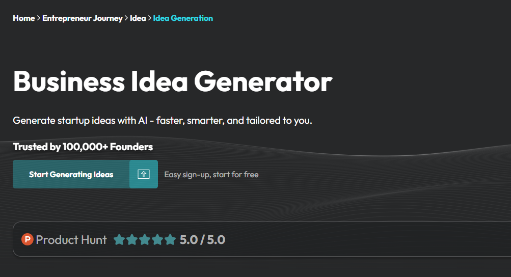 AI tools for generating startup ideas