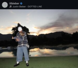 Screenshot of Justin Bieber's Instagram post