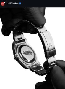 MILFSHAKES' custom "Time Flies" rolex