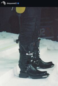 Hybrid cowboy and ski boots from the Dsquared2 Fall 2026 show