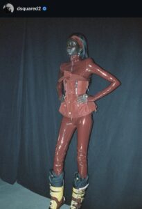 A look from the Dsquared Fall 2026 Ready-to-Wear show backstage