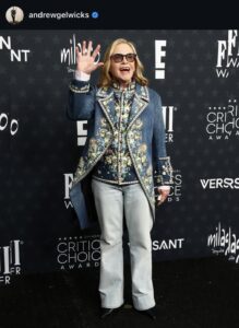 Instagram screenshot of Amy Madigan at the Critics Choice Awards