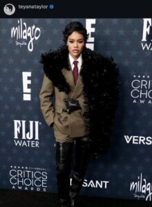 Instagram screenshot of Teyana Taylor at the Critics Choice Awards