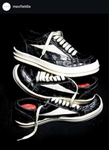 Rick Owens X Maxfield pirarucu leather sneakers - @maxfieldla via Instagram