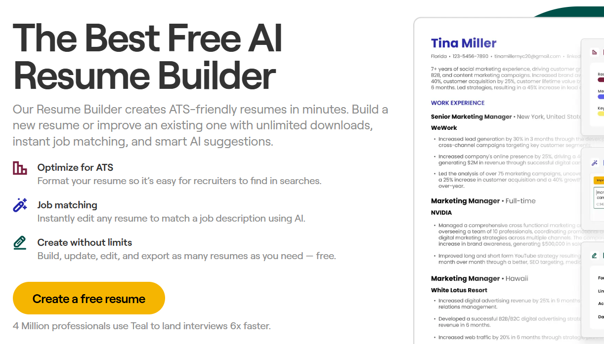 AI tools for resume building