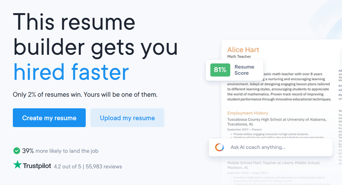 AI tools for resume building