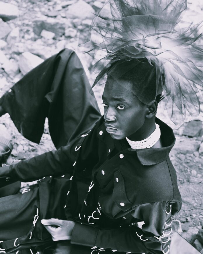 Fashion editorial photo of an eccentric-looking man